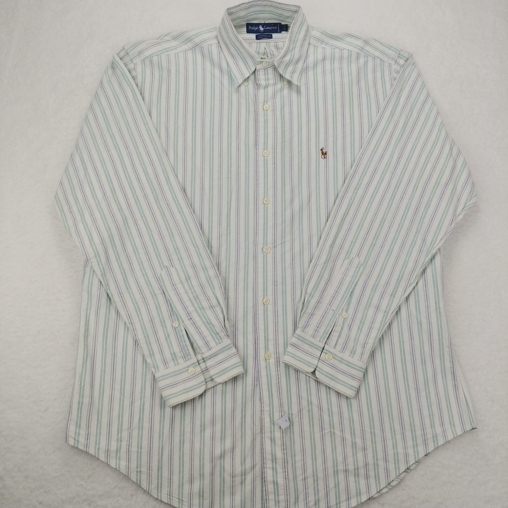 Ralph Lauren Men's Yarmouth 100% Cotton Oxford Sz 16-32 Blue/White Striped